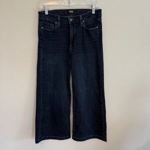 Paige Harper High Waist Ankle Wide Leg Jeans, size 28 petite